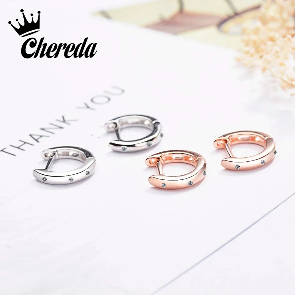 

Chereda Fashion Women Silver&Rose Gold Ear Cuff Micro Pave CZ Zircon No Hole Small Sized Girl Clip Earring Cuff Korean