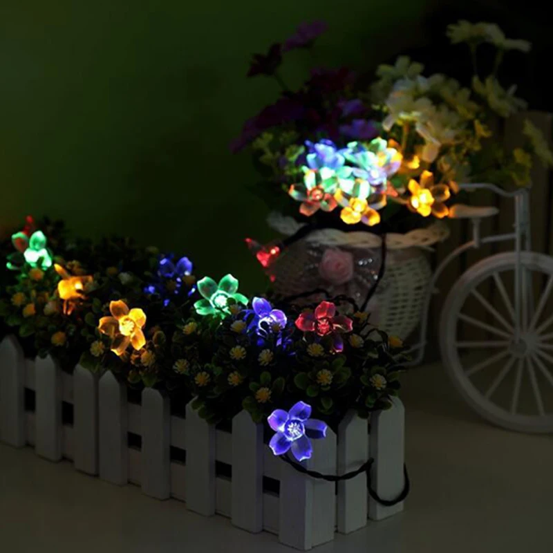 LED Solar Powered Lamp Flower Color Solar Christmas Light String Solar Light Strin Fairy Lights Outdoor Waterproof Wedding Decoration (8)