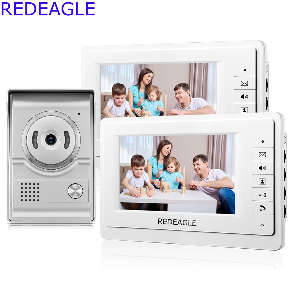 REDEAGLE домашний проводной 7 дюймовый ЖК видео домофон комплект с 700TVL цветной