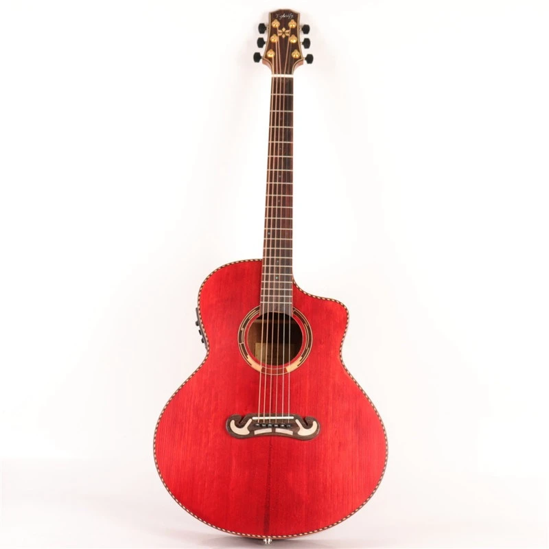 

good quality red color Tay shap body acoustic electric guitar