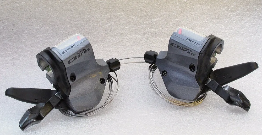 

Shimano Claris Flat Bar SL-2400 2403 3x8 Speed Shifter Lever Set, 2-Way Release