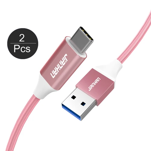 2 шт Usb 3,0 type C кабель Usb C Быстрая зарядка кабель для передачи данных 2.4A для samsung Galaxy S9 Xiaomi huawei Реверсивный мобильный телефон - Цвет: Rose Gold