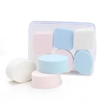 6 шт./кор. стереоскопический порошок наборы подушечек для Сухой Влажной двойного использования косметические яйца и квадратный круглый хлопок с коробкой