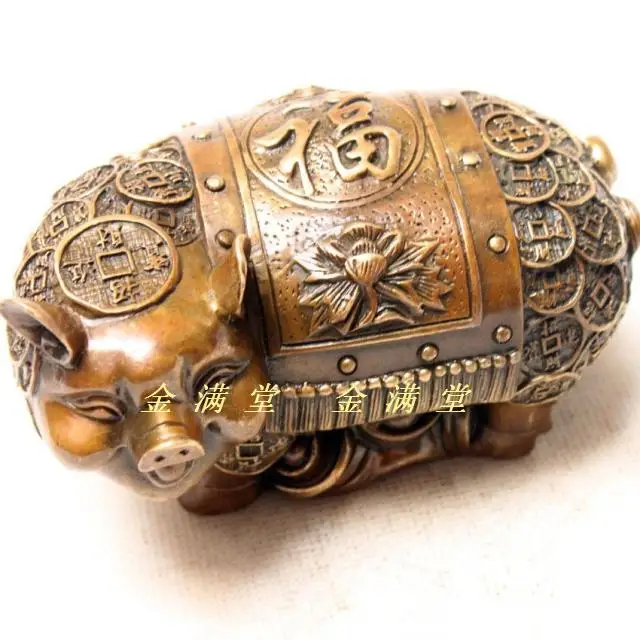 

Bronze copper home decoration crafts decoration fu pig lucky Factory Copper Feng Shui crafts