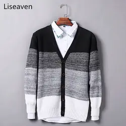 Liseaven осенний свитер Для мужчин модный кардиган Для мужчин Однобортный свитер кардиганы Для мужчин Костюмы