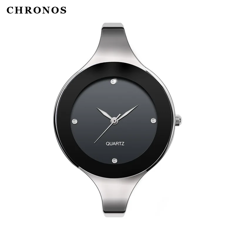Watches Women CHRONOS Luxury Brand Watch Quartz Bangle Wristwatches Full Steel Casual Silver Watch Saat Hodinky relogio feminino