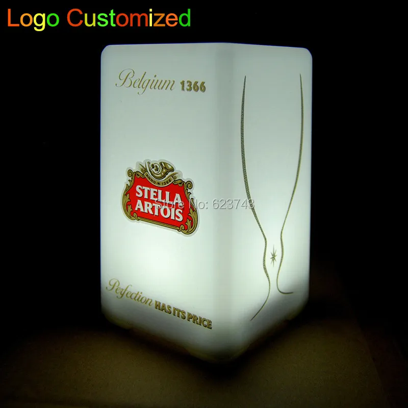 

6 pieces/lot colorful changeable rechargeable quadrate LED bar table lamp dimmable led night light for bar decoration