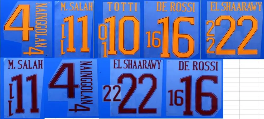 Патч знак NAINGGOLAN M. SALAH EL SHAARAWY PJANIC TOTTI DE ROSSI|Заплатки| |