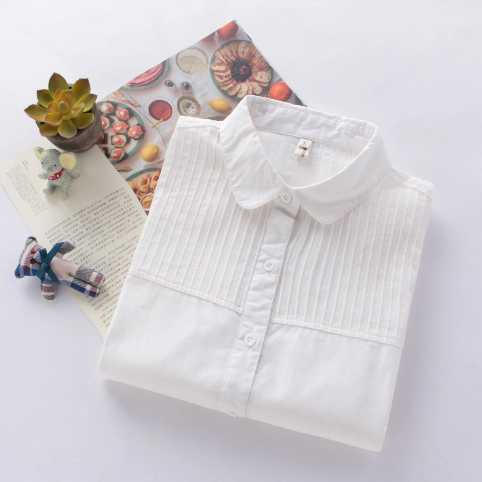 Белые женские блузки с длинным рукавом, весна, новинка, повседневные рубашки, Арт стиль, повседневный стиль, женская блузка из хлопка, женские топы, блузы
