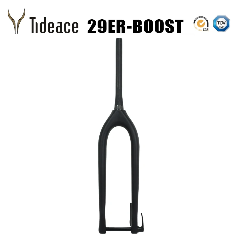 Tideace 110*15 мм MTB вилка 1-1/2 вилка для горного велосипеда 29er MTB boost Дисковая тормозная вилка углеродная Велосипедная вилка коническая диск 160 мм