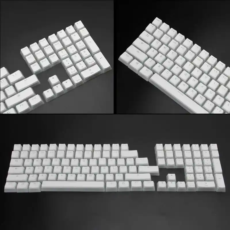 RGB 108 Keycaps ANSI макет PBT белый пудинг двойной кожи молочный снимок с подсветкой Keycap для OEM Cherry MX gh60 покер 87 tkl 104 108 - изображение