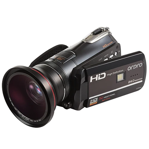 include lens ORDRO Full HD 1080P 18X цифровая камера 3," с сенсорным экраном Цифровая видеокамера с разрешением 24 МП с сенсорным экраном и дистанционным управлением - Цвет: include lens