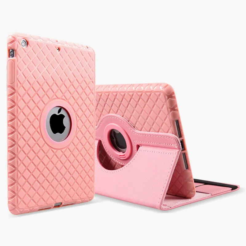 

Case for iPad 2018 2017 9.7 inch Breathable Flip Protect Cover Smart Rotate Stand TPU Leather Case for Apple iPad Air 1 Air 2