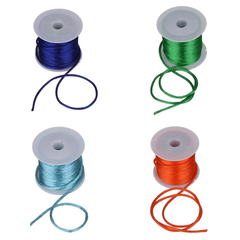

Hot Sale 4M*2MM 11 Color Nylon Black Satin Chinese Knotting Silky Macrame Cord For DIY Beading Braided String Thread
