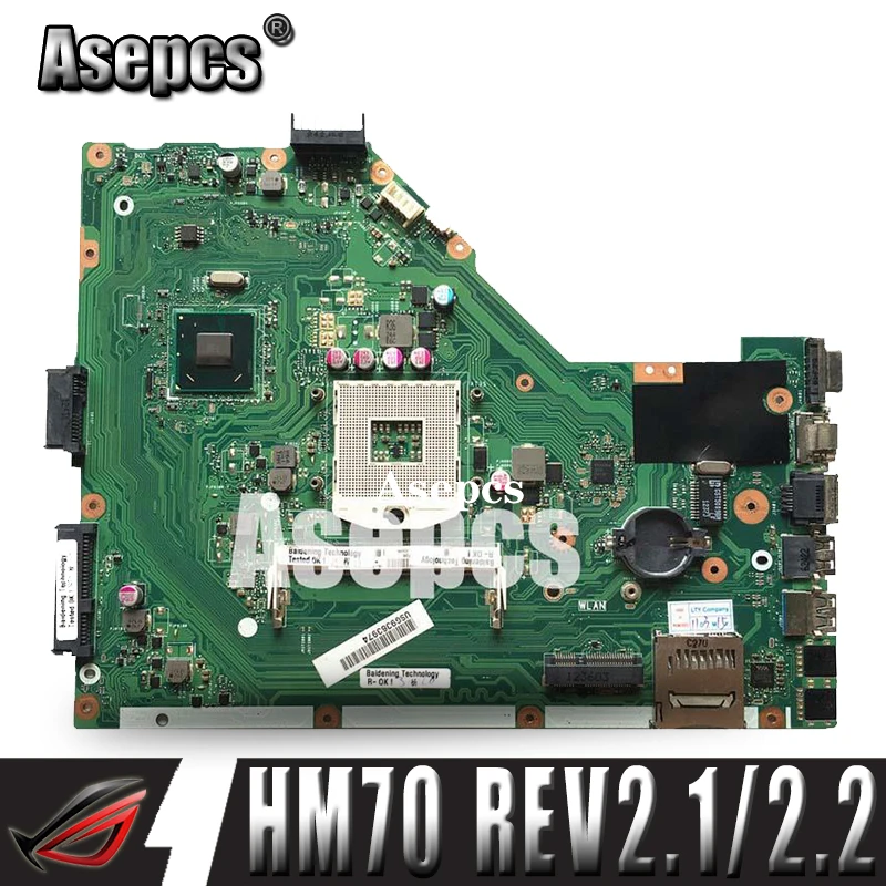 Asepcs X55A материнская плата для ноутбука ASUS ноутбук тест оригинальная HM70 REV 2 1/2 |