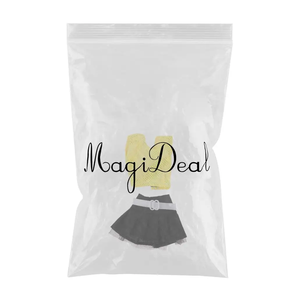  Popular 2pcs Clothes Suit Sleeveless Tops & Black Skirt Dress Princess Gown For 30cm   Dolls Accessory