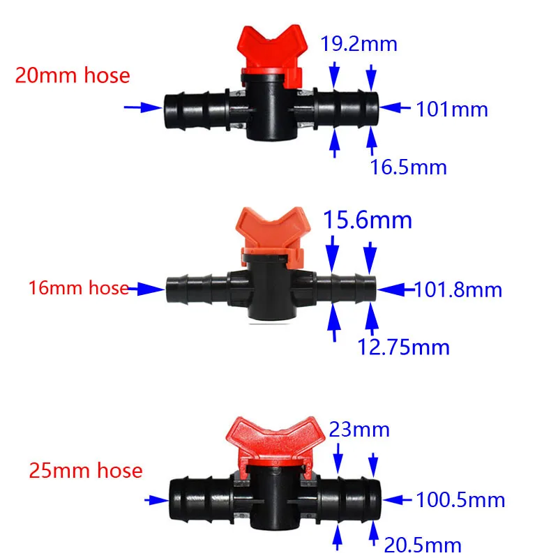 Садовый кран 1/2 3/4 клапан для орошения 5/8 шланг мини клапан 20 мм водостопорные Разъемы 16 мм "barb капельный адаптер 1 шт
