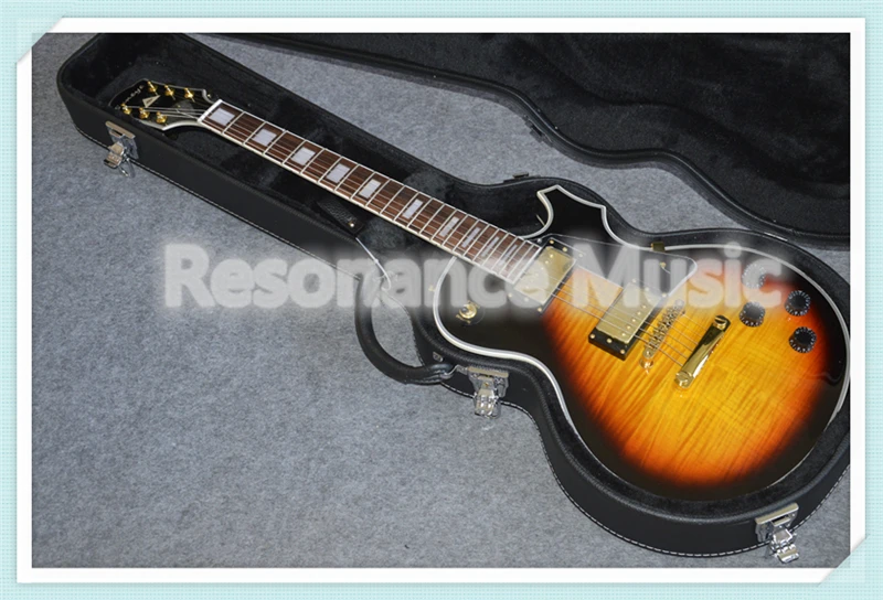 

New Arrival China Vintage Suneye LP Custom Style Guitars Electric With Block Pearl Inlaid Rosewood Fretboard & Guitar Case