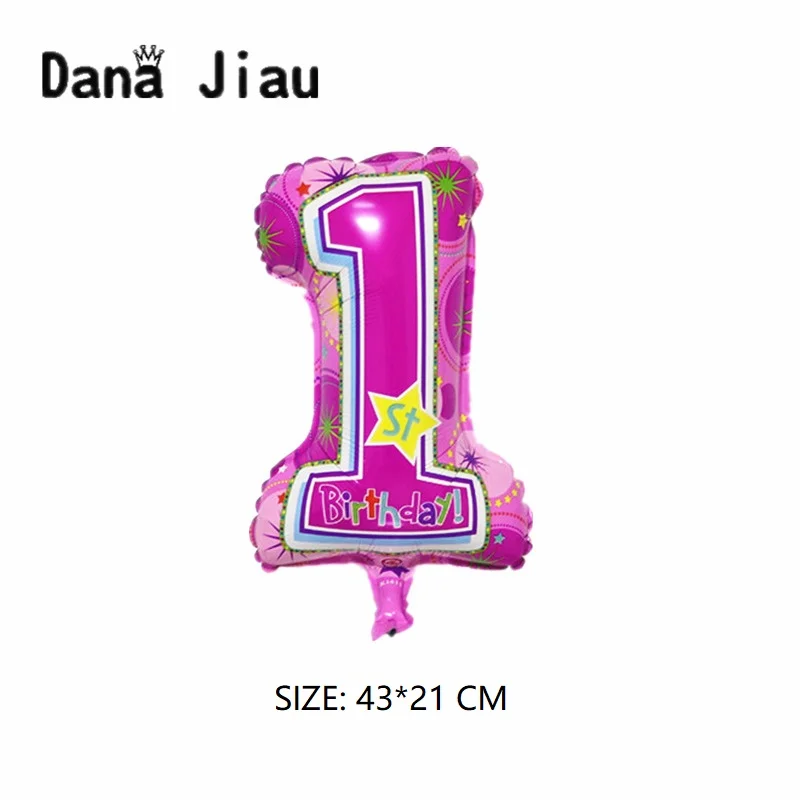 

Mini Number One Baby The 1th Birthday Pink Balloon Girl 100days Party Decoration Kids Toy Foil Balloons Supplier