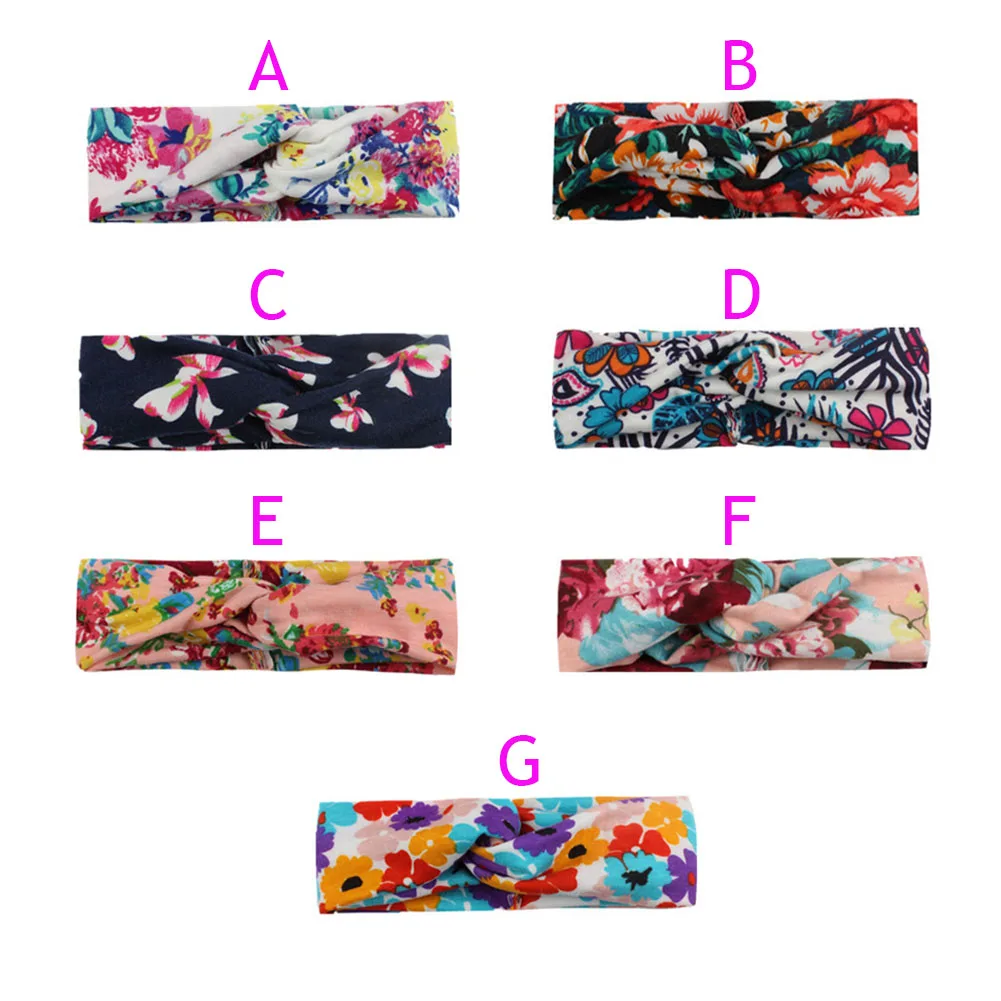 

Fashion Women Twist Knot Flower Pattern Headband Elastic Head Wrap Hair Band @ME88