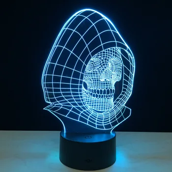 

Skull 3D LED USB Lamp LED Table Lamp with USB Cable 3D Night Light Touch Remote Control For Christmas Decoration