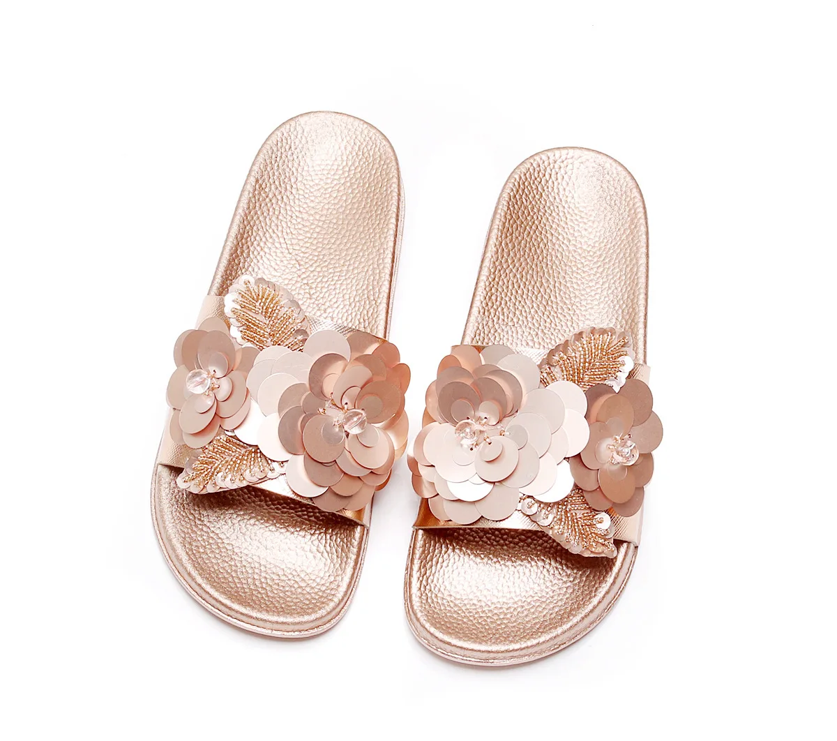 New Women Bright Slippers Spring Summer Autumn Home Beach Slippers Home Flip Flops Comfortable Flat Shoes 988 - Цвет: bronze