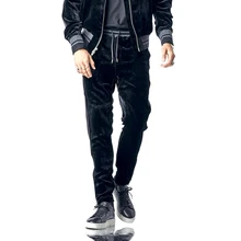 Новое поступление повседневные обтягивающие хлопчатобумажные брюки на молнии уличные мужские эластичные спортивные штаны Jogger штаны высокого качества