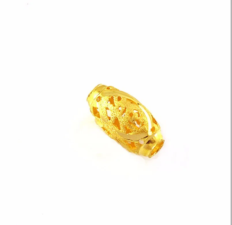 

New Genuine Solid 999 24K Yellow Gold / Hollow Blessing Fu Bead Pendant / 1.5g