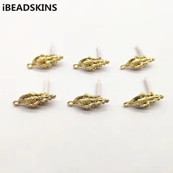 

New arrival! 25X10mm gold color 100pcs conch-shape Stud earring for earrings accessories/Earring parts/hand Made Jewelry DIY