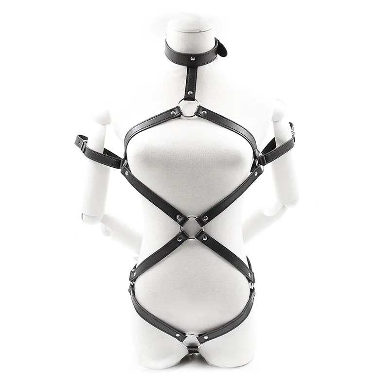 Top Quality Women Criss cross Adjustable Belts Bodysuit Punk Leather
