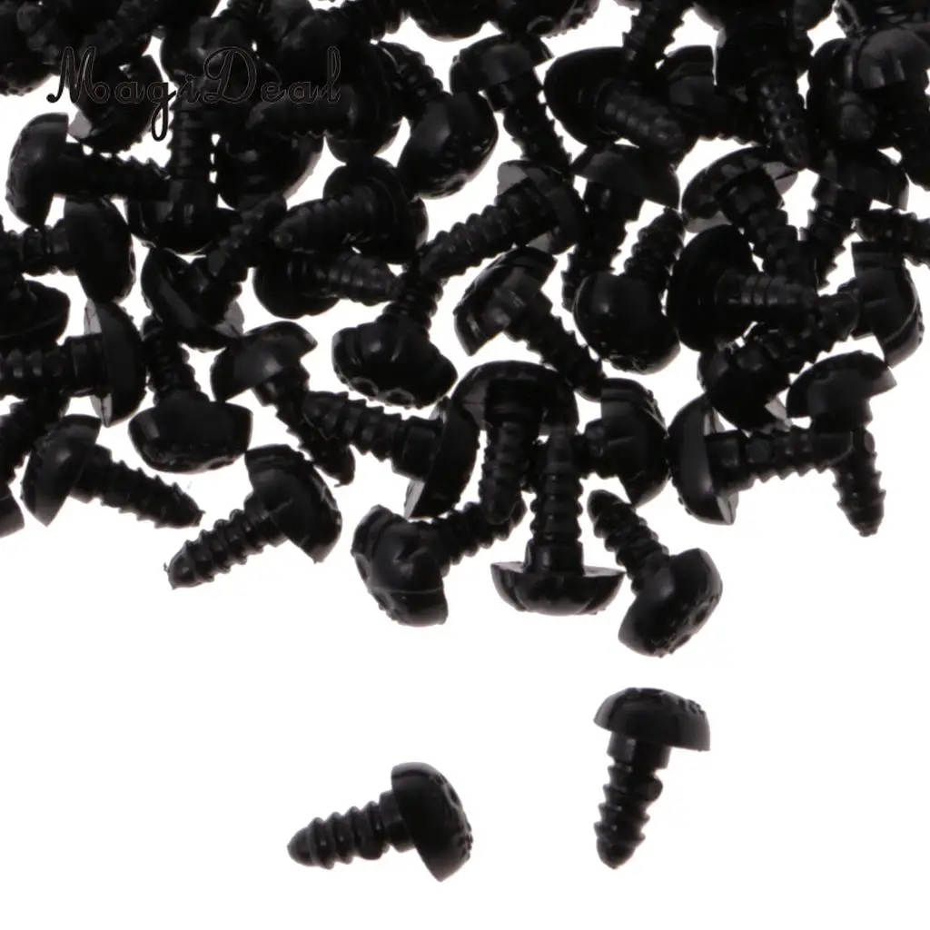 MagiDeal Simulation 100Pcs/Pack Plastic Safety Nose with Backs for Bear Dog Doll Animal Children Hands-on Ability DIY Crafts Toy