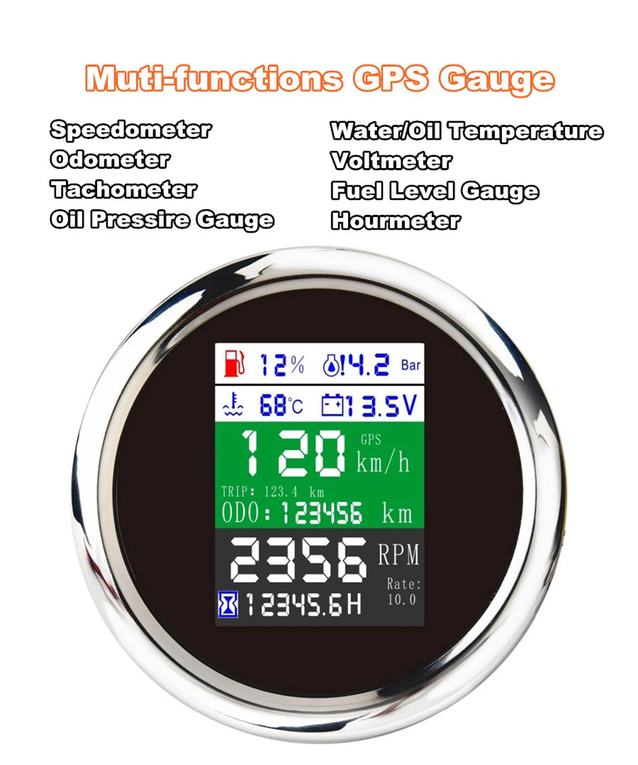 85 мм Универсальный многофункциональный датчик Автомобильный gps одометр спидометр тахометр Температура масла