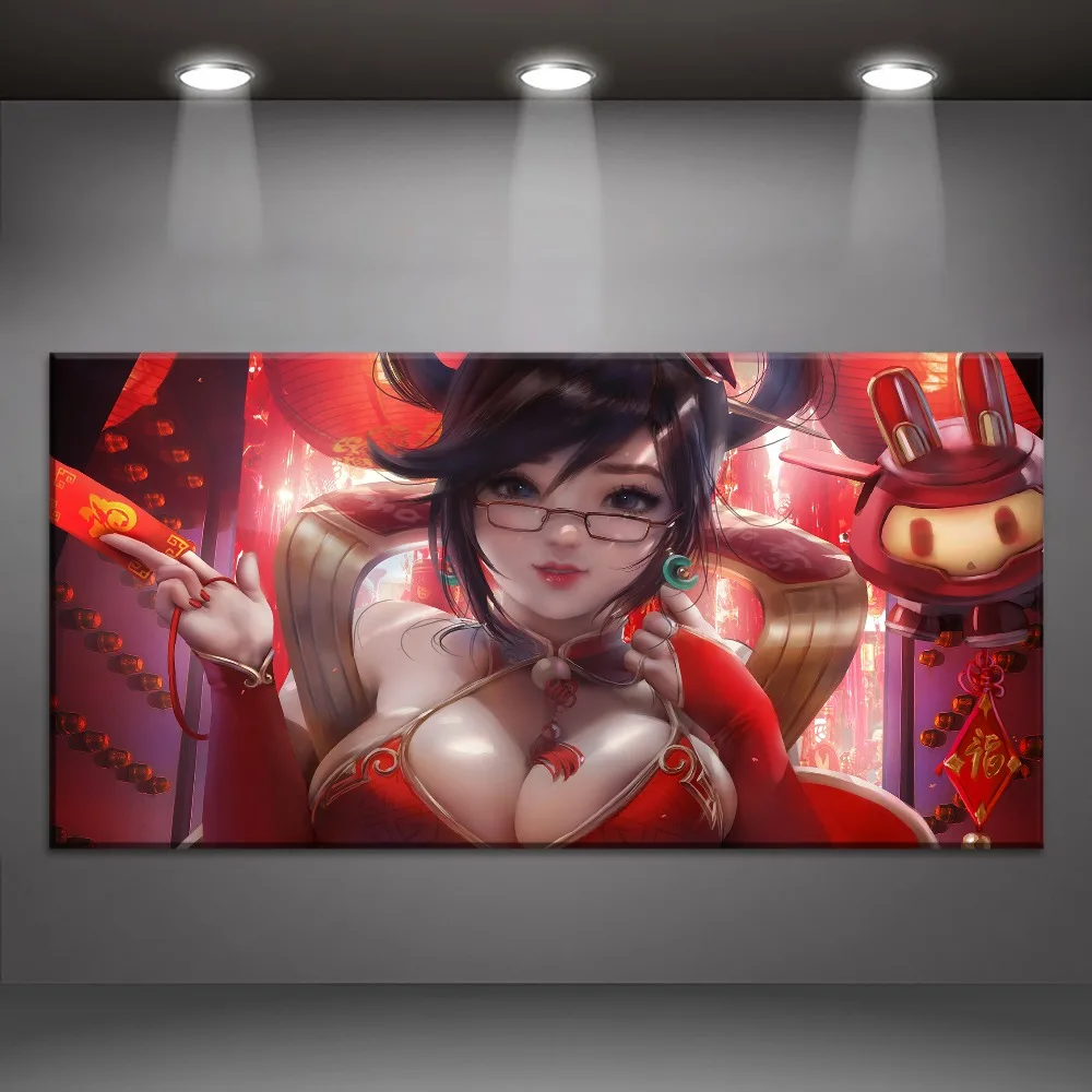 Red Dress Sexy Mei Overwatch Painting On Canvas Print Type And The Wall Decorative Artwork 1 Panel Style Game Large Poster | Дом и сад