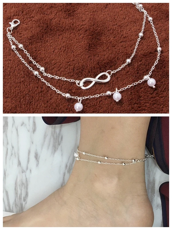 

Hot Style Summer Style Gold/silver Layered Chain Infinite Charm Anklets Wholesale for Women Ankle Bracelets Sea Turtle