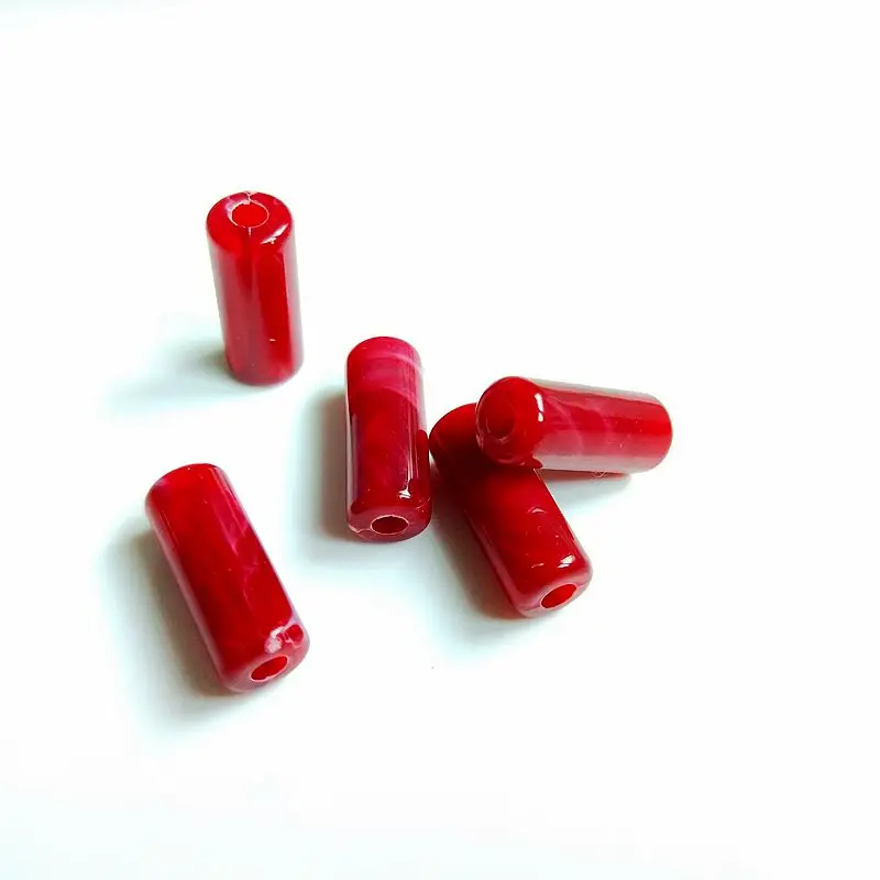 PURPLEGRAPE Fashion Vintage Acrylic Cylindrical Marble Pendant DIY Handmade Earrings Accessories Jewelry Beads 12 Pack Jewelry Findings