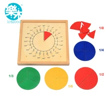 Baby font b Toys b font Circular Mathematics Fraction Division Teaching Aids Montessori Board Wooden font