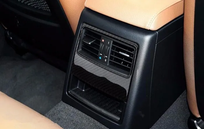 Carbon fiber Rear Air outlet panel decorative cover trim Interior molding Car styling 3D sticker for BMW 3 series E90 320i 325i 