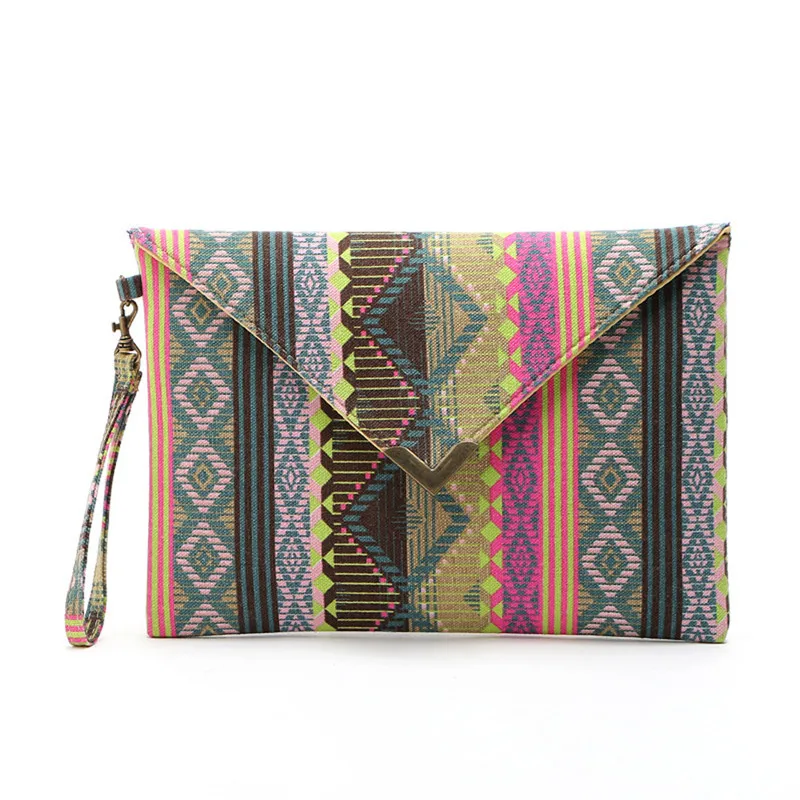 Brand new Women Envelope Clutch Handbag Purse Tote Ladies Canvas Embroided Bag 1 pcs