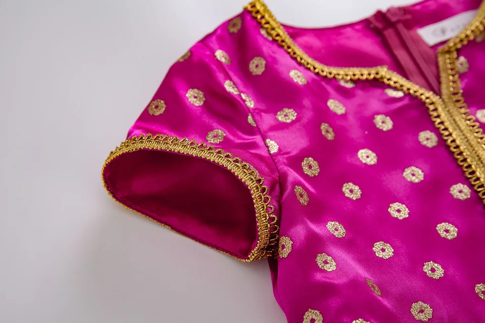 Pettigirl/ярко-розовый комбинезон для девочек; праздничный костюм принцессы; детская одежда для костюмированной вечеринки; G-DMRR205-G014