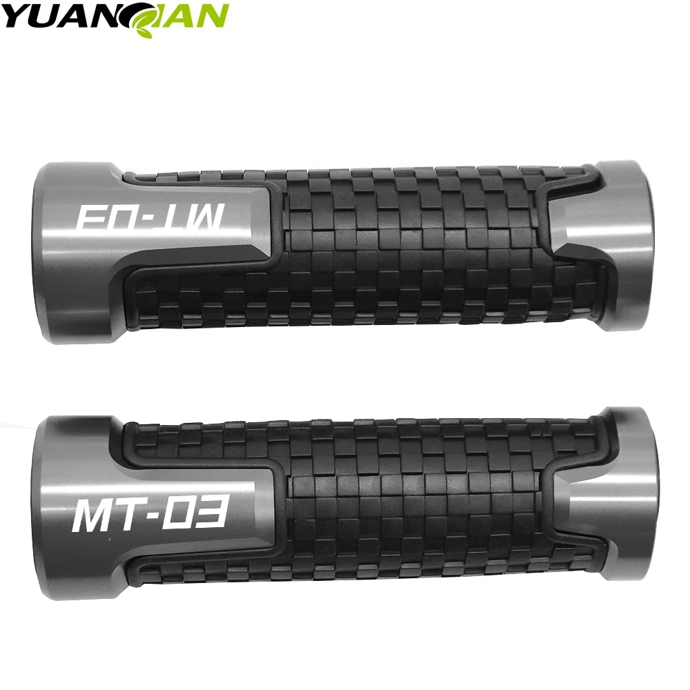 Серый Для Yamaha MT03 22 мм 7/8 ''абсолютно мотоцикл противоскользящая ручка рукоятка ручки для Yamaha MT03 MT-03 MT 03 аксессуары - Цвет: Серый