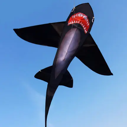 Large Shark LED Kite Animal Fish Kites Flying for Adults Children Outdoor Toys Beach Park Playing With Handle And Line 5