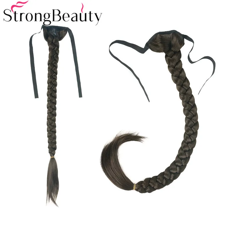 StrongBeauty, длинный рыбий хвост, коса, конский хвост, наращивание, Синтетическая лента, шиньон, 16 цветов