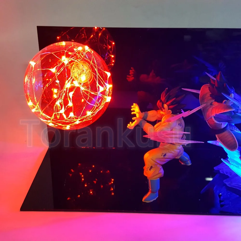 Dragon Ball Z фигурку Сон Гоку против Вегета борьба Flash Мяч DIY Дисплей игрушки DragonBall Goku жемчуг супер DIY121