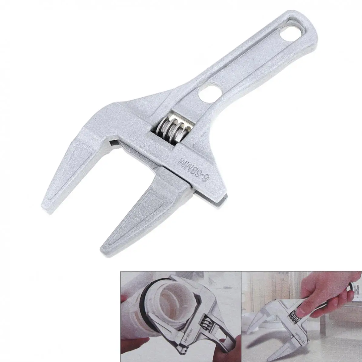 

Multi-Function Aluminum Alloy Short Shank Large Opening Wrench for Bathroom Repair and Water Pipe Air Conditioning Maintenance