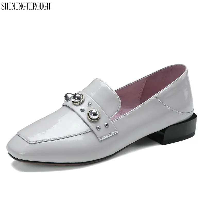 

2019 spring autumn women's shoes fashion new handmade genuine leather blue gray pumps shoes women