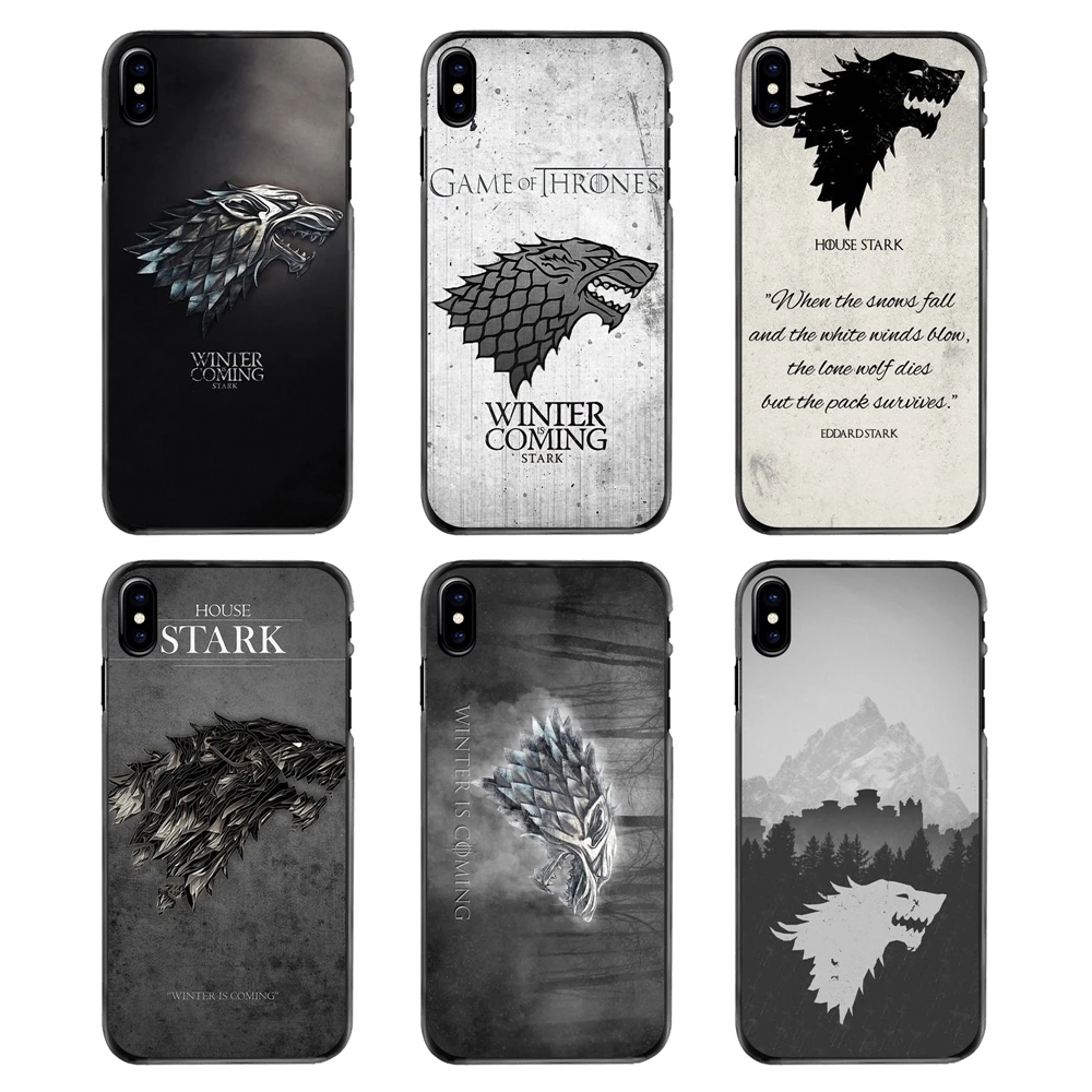 Covers Game of Throne House Stark Wolf Symbol Logo Print For iPhone 4 4S 5 5S 5C SE 6 6S 7 8 Plus X XR XS Max iPod Touch |