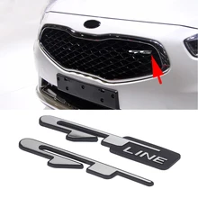 Adesivo para frente do carro 2 peças, adesivo para frente do porta-malas traseiro para peugeot 206 kia stinger opma rio forte k3 k5 gt adesivo emblema de linha
