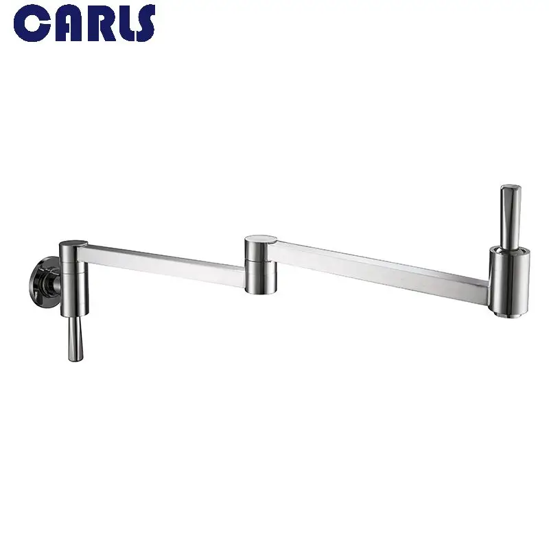 CARLS Into the wall Double Handle kitchen faucet Scalable Rotary Stretch Fold Vegetable basin faucet  Cold Sink Taps Mixer torne