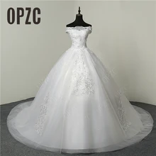 35% Лидер продаж модное простое кружевное платье с длинным подолом Свадебные платья 100 см длинным шлейфом для девочек; платье с вырезом «лодочка элегантные Большие размеры платье невесты Robe De Mariage