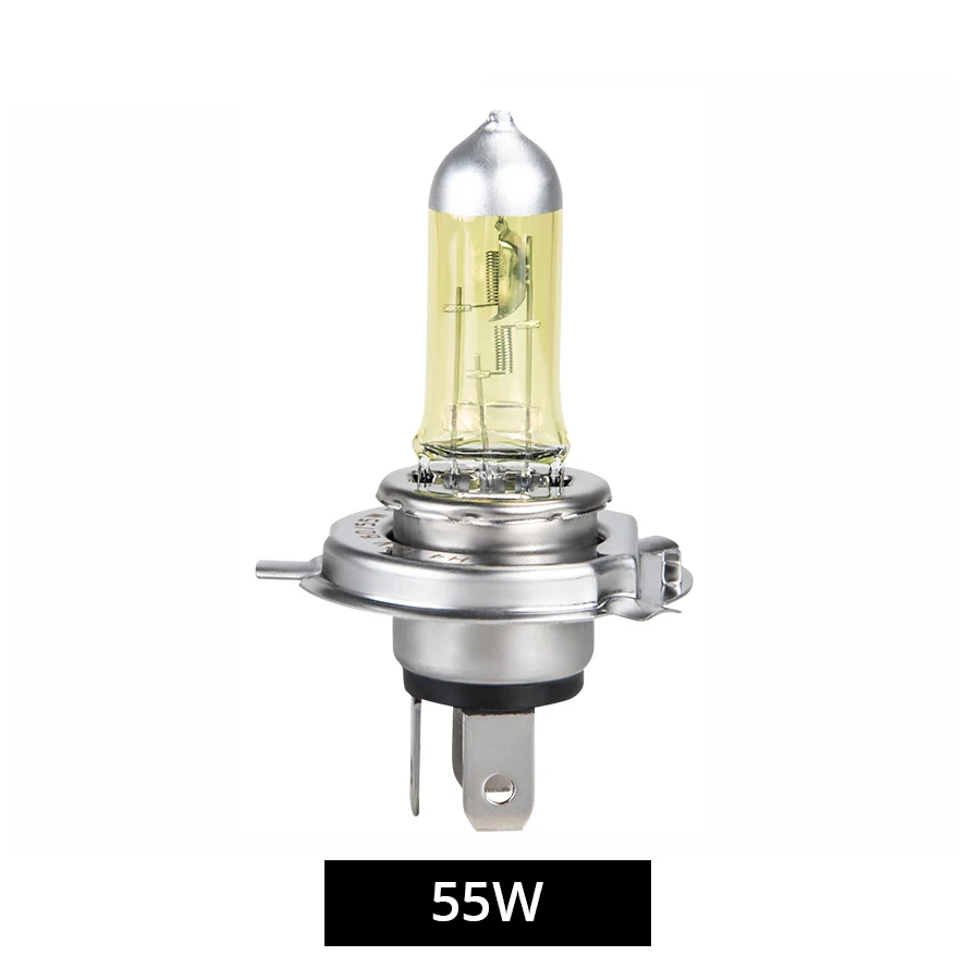 yellow 55W H7 Halogen Lamp h4 yellow xenon 55W 100W 12V car headlight Lamp 2700K 4200K 6500K Light purple Blue Glass Replacement Bulb 1PCS - Испускаемый цвет: yellow 55W